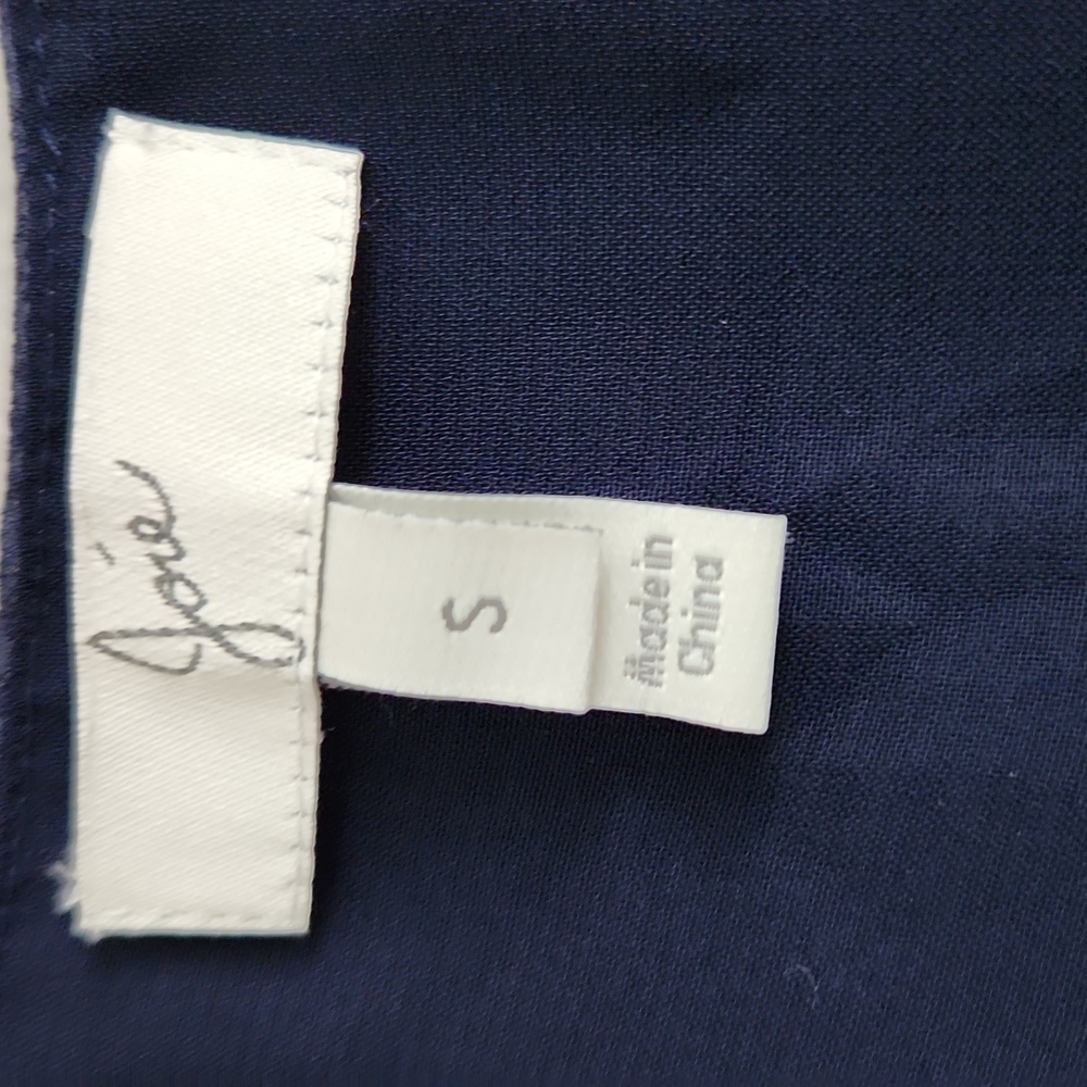 Joie Navy Silk Snakeskin Print Shell S - Picture 5 of 12